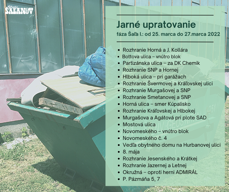 jarné upratovanie šaľa