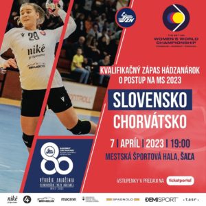 Kvalifikačný zápas o postup na MS 2023: Slovensko - Chorvátsko @ Mestská športová hala Šaľa